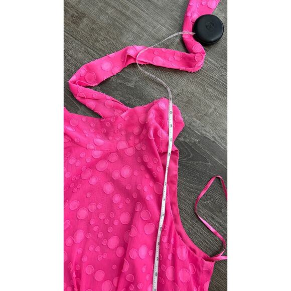 Eliza J Womens Pink Polka Dot Sleeveless Mini Dress Tiered Side Zip Size 6 - Picture 10 of 12